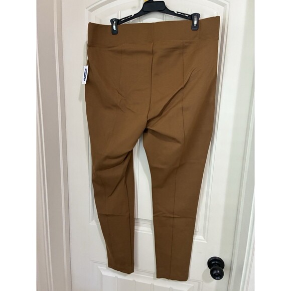OLD NAVY WOMENS STEVIE HIGH RISE PONTE PULL ON PANTS SIZE XL NWT CAMEL BROWN - Picture 2 of 2